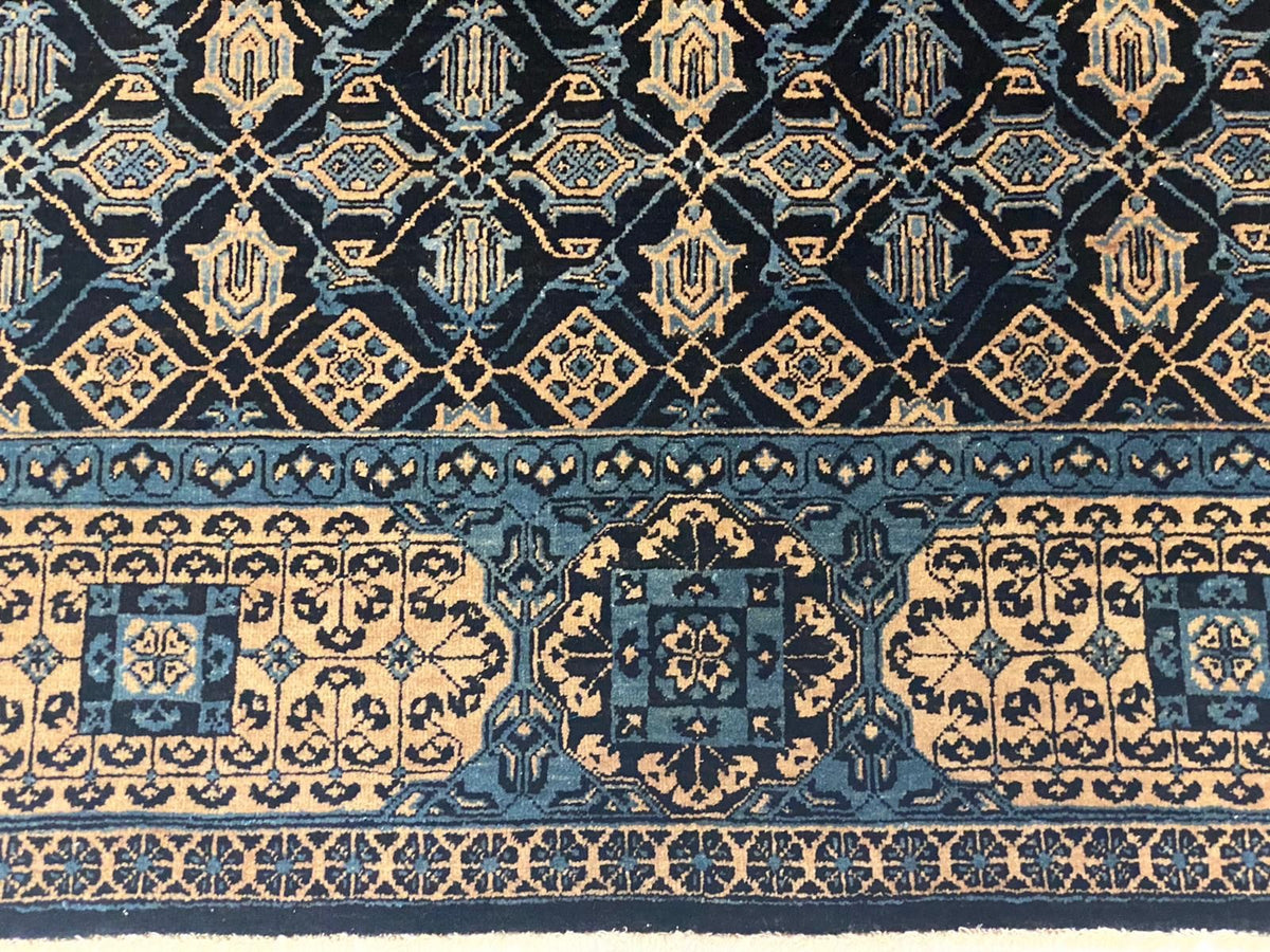 6x8 Black and Gold Turkish Tribal Rug