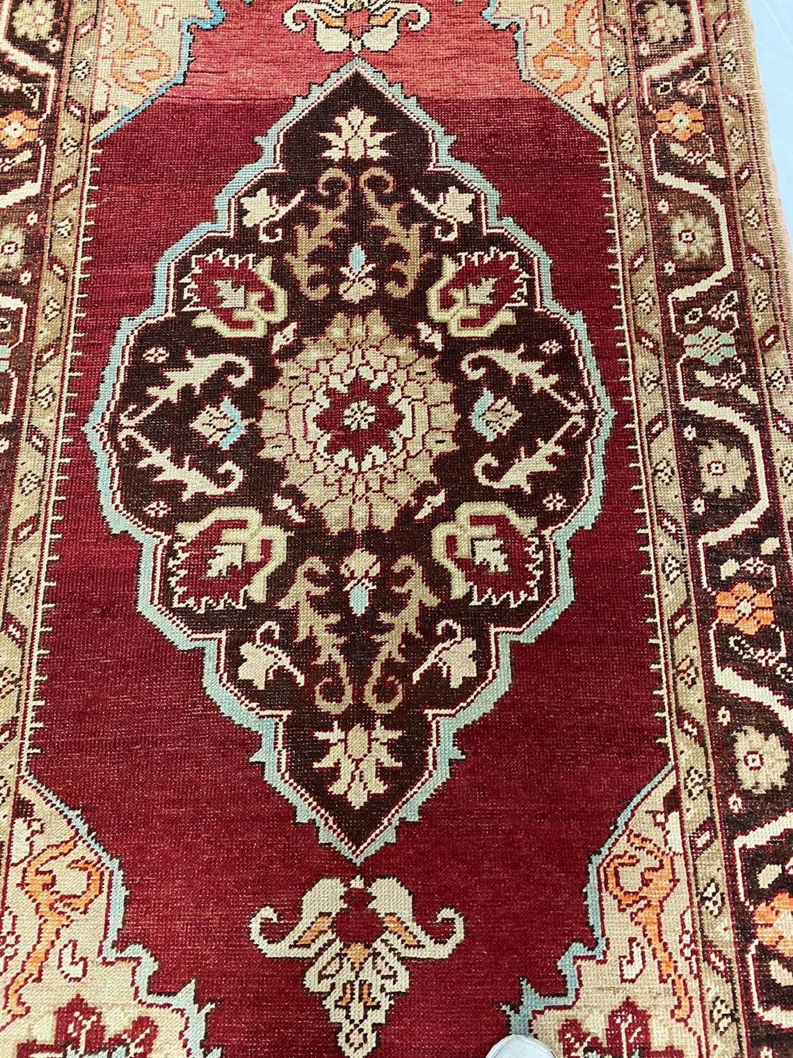 4x8 Red and Brown Turkish Tribal Runner