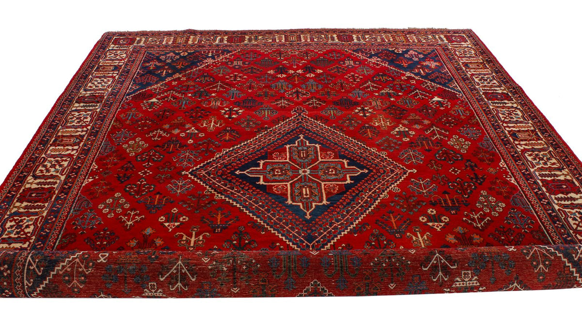8x12 Red and Ivory Persian Rug