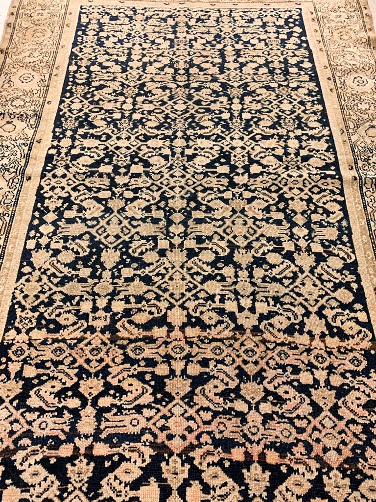 4x6 Navy and Brown Persian Tribal Rug