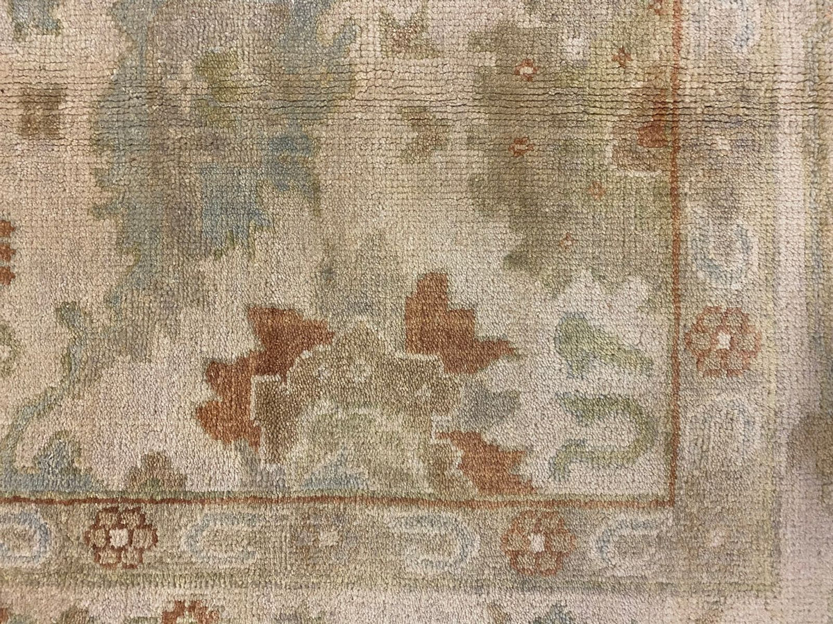 8x10 Gold and Beige Turkish Oushak Rug