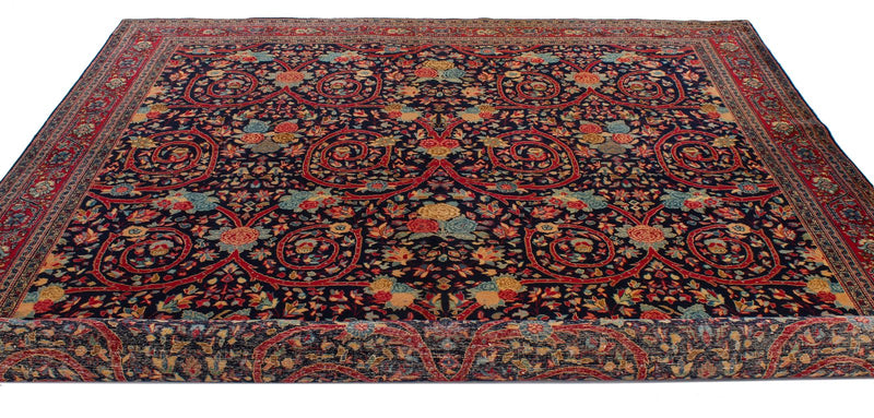 9x12 Navy and Red Persian Traditional Rug