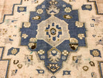 6x11 Ivory and Brown Turkish Tribal Rug