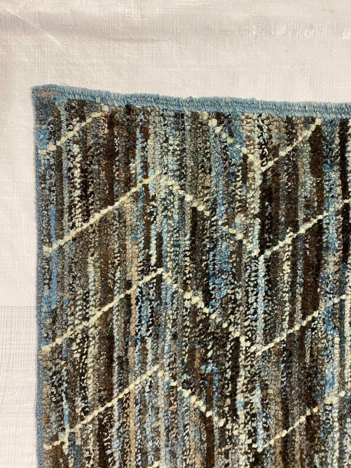 3x10 Blue and Brown Modern Contemporary Runner