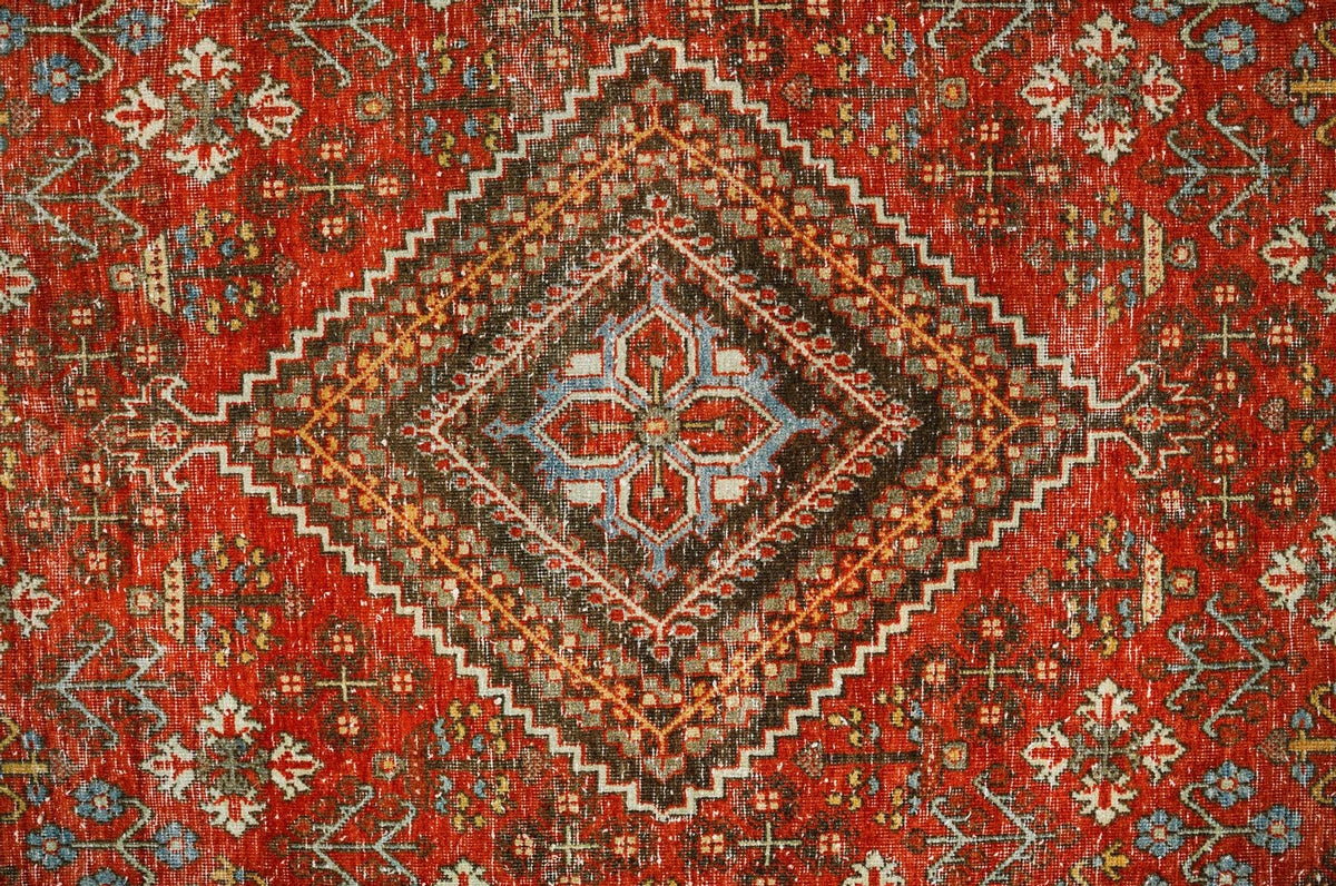 10x13 Rust and Blue Persian Rug