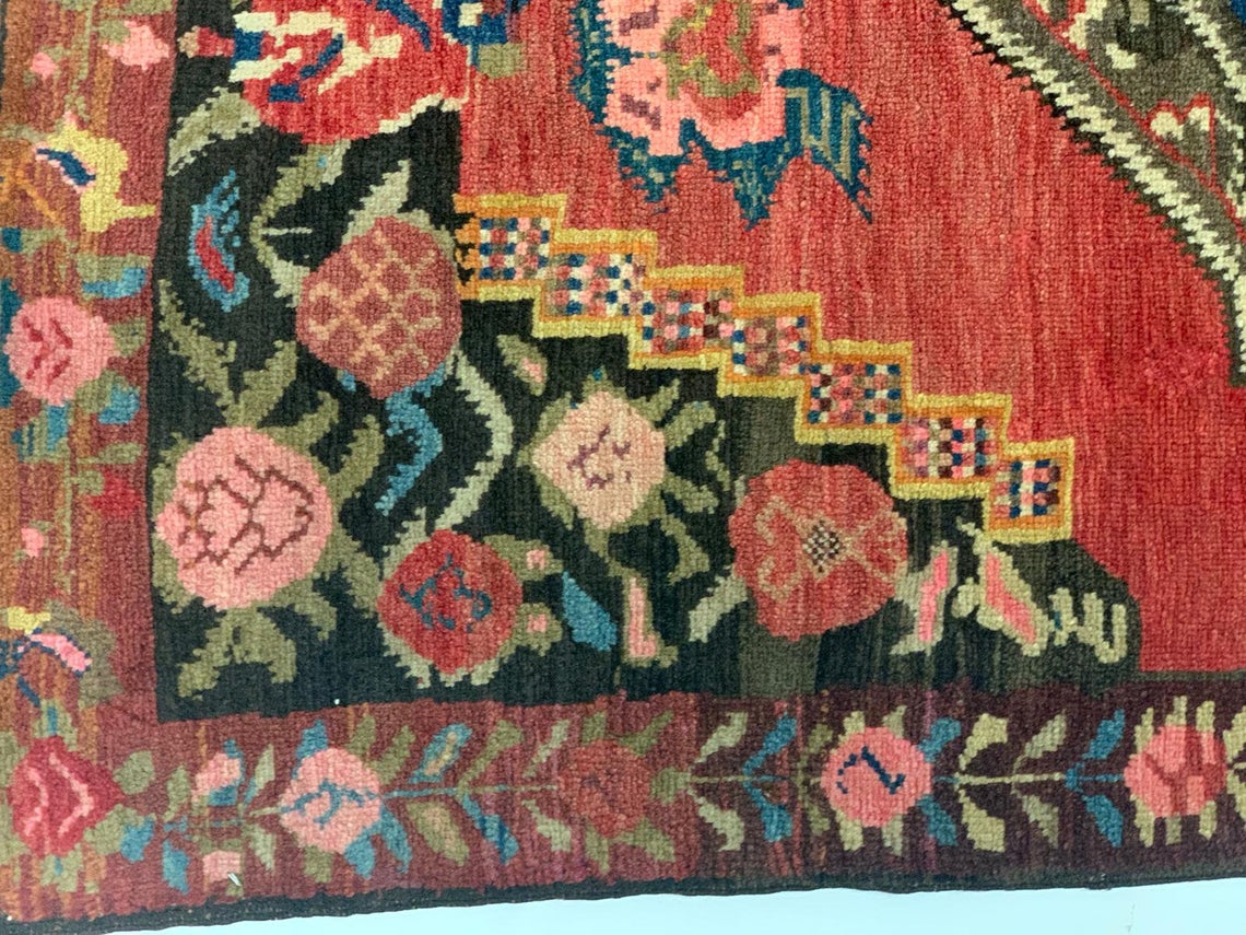 5x7 Red and Blue Anatolian Tribal Rug