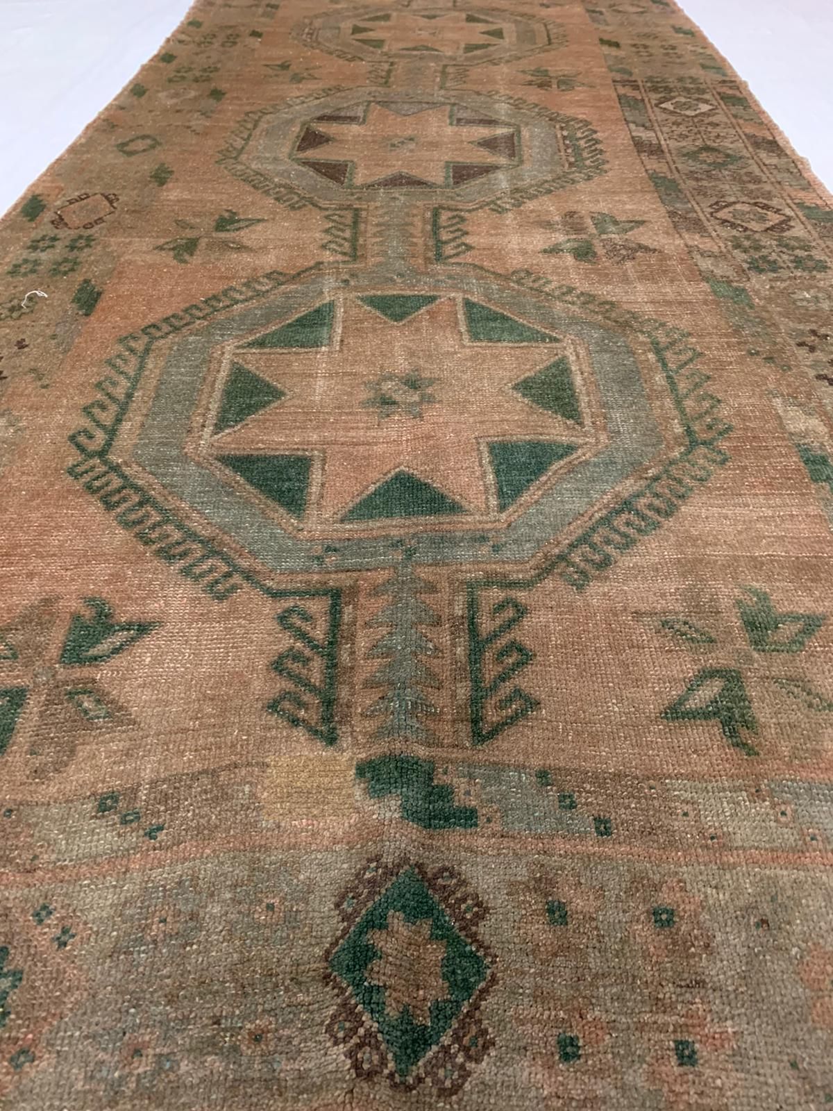 5x11 Gold and Beige Turkish Tribal Runner