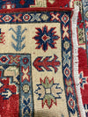 3x10 Red and Ivory Kazak Tribal Runner