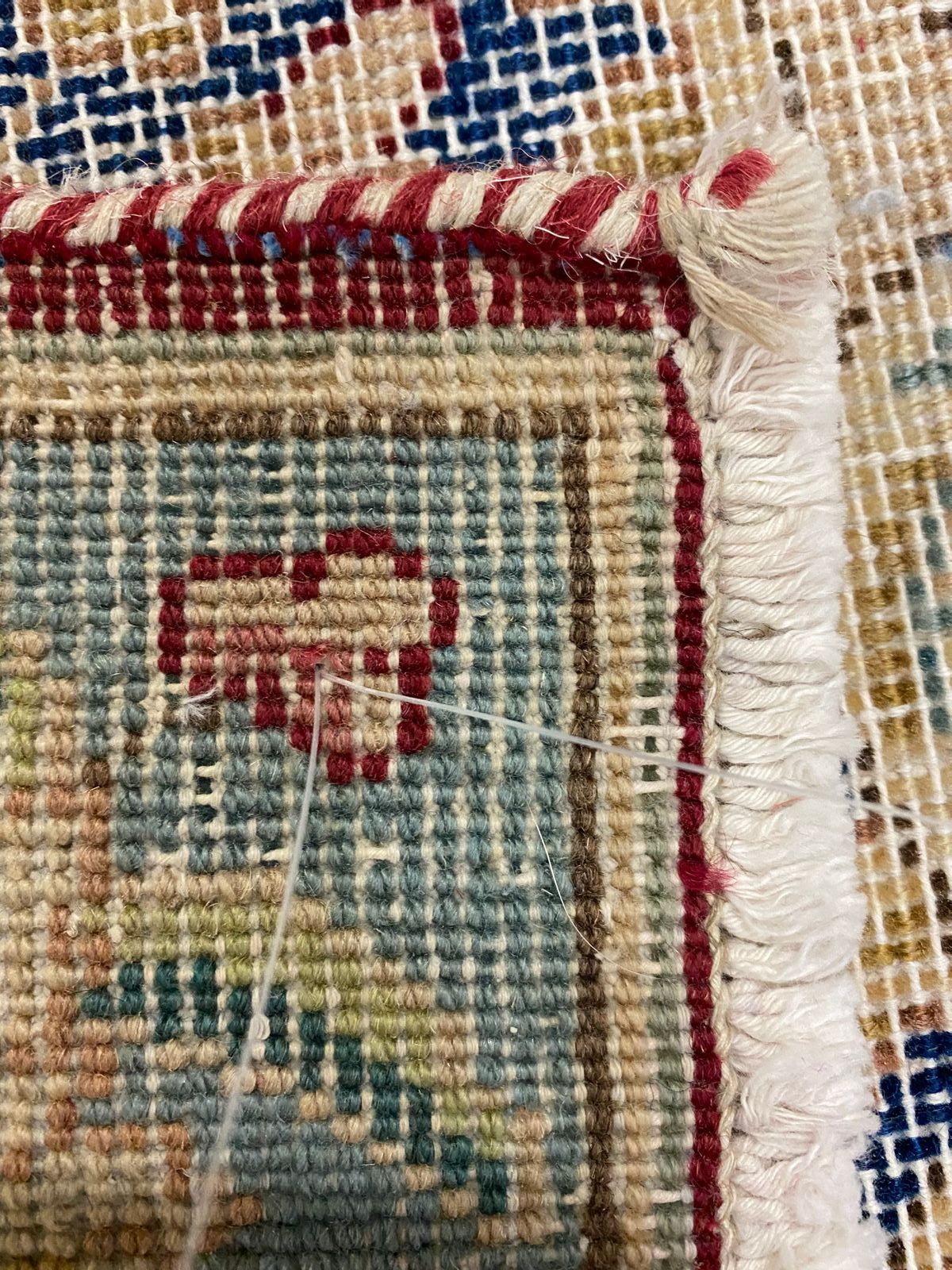 10x13 Red and Navy Turkish Overdyed Rug