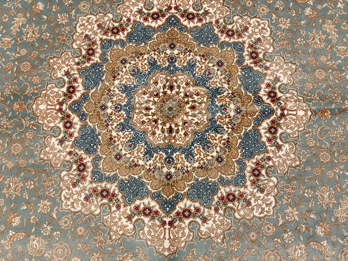 5x8 Green and Green Turkish Antep Rug