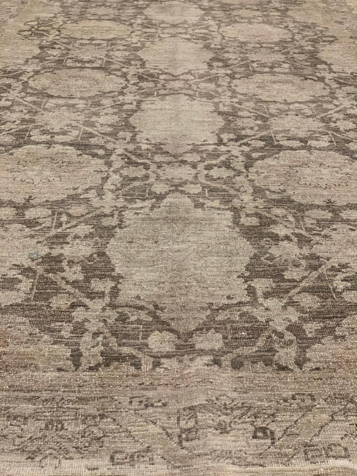 5x10 Gray and Beige Turkish Oushak Rug