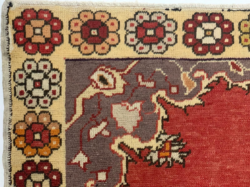 5x9 Red and Multicolor Turkish Tribal Rug