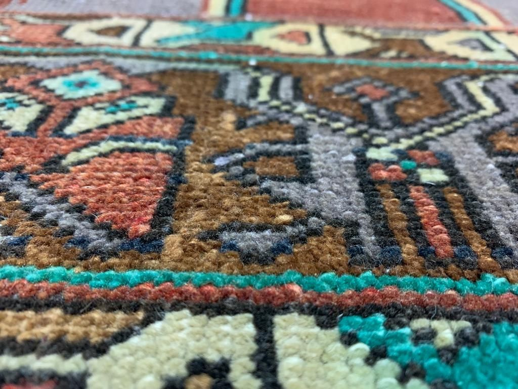 4x8 Purple and Brown Turkish Tribal Runner