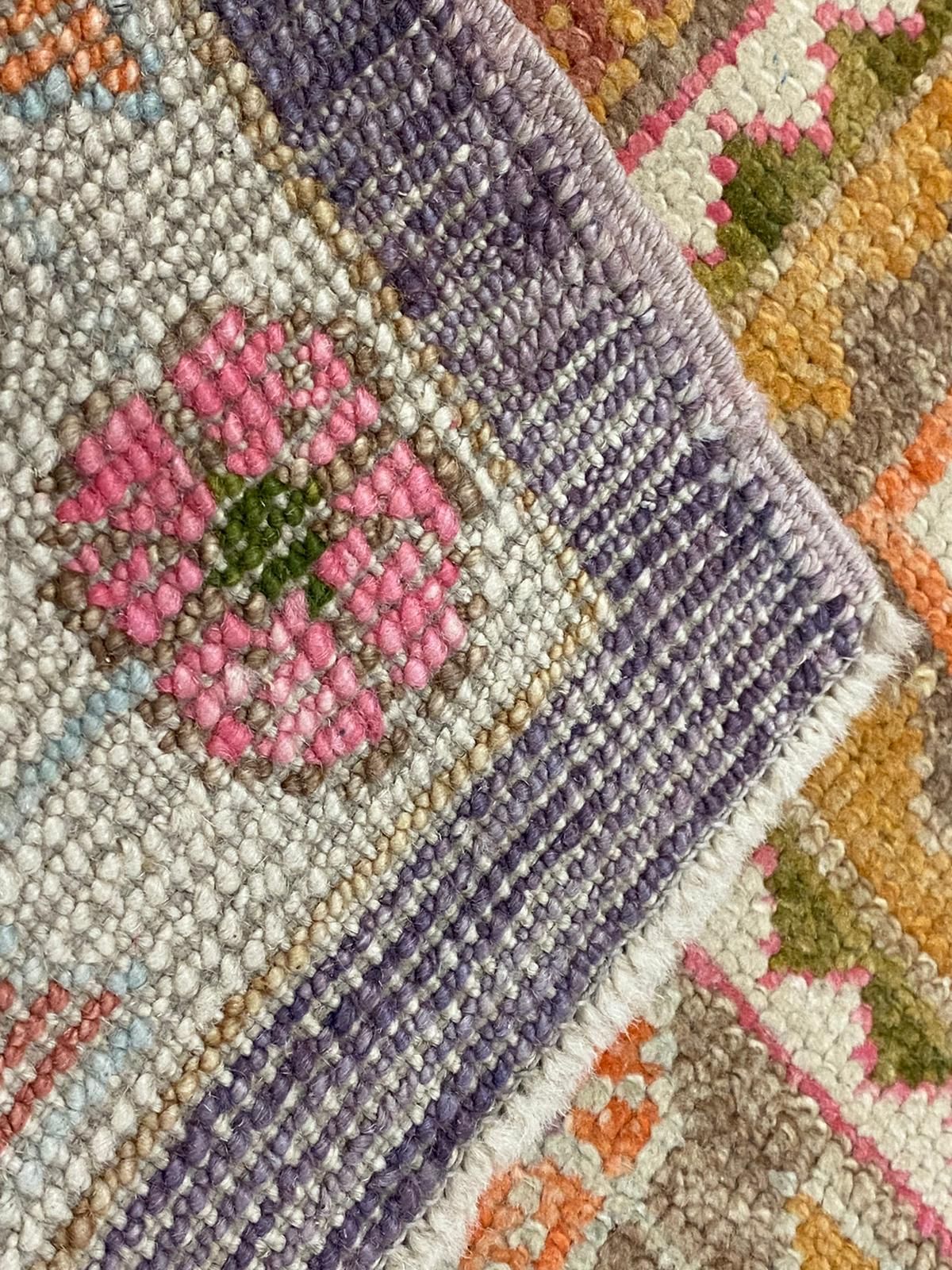 6x9 Pink and Ivory Turkish Oushak Rug