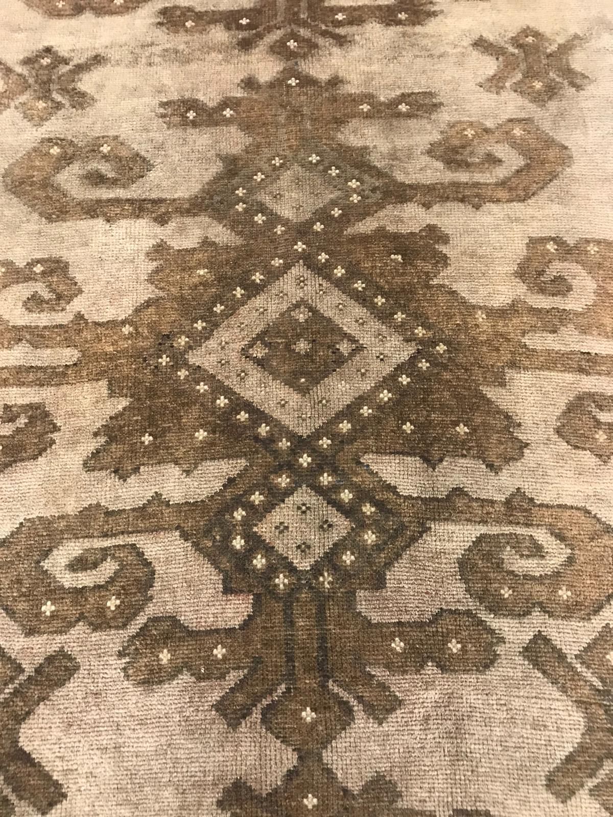 5x11 Beige and Brown Turkish Tribal Runner