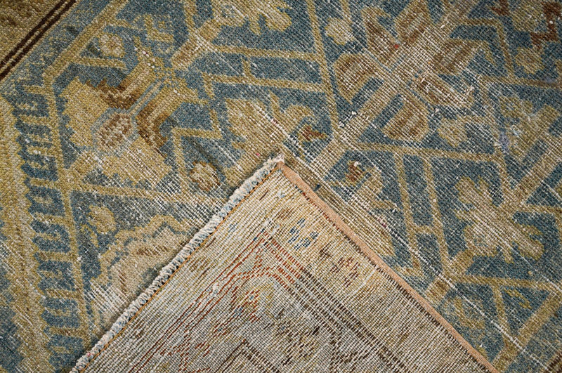 3x17 Green and Beige Persian Tribal Runner