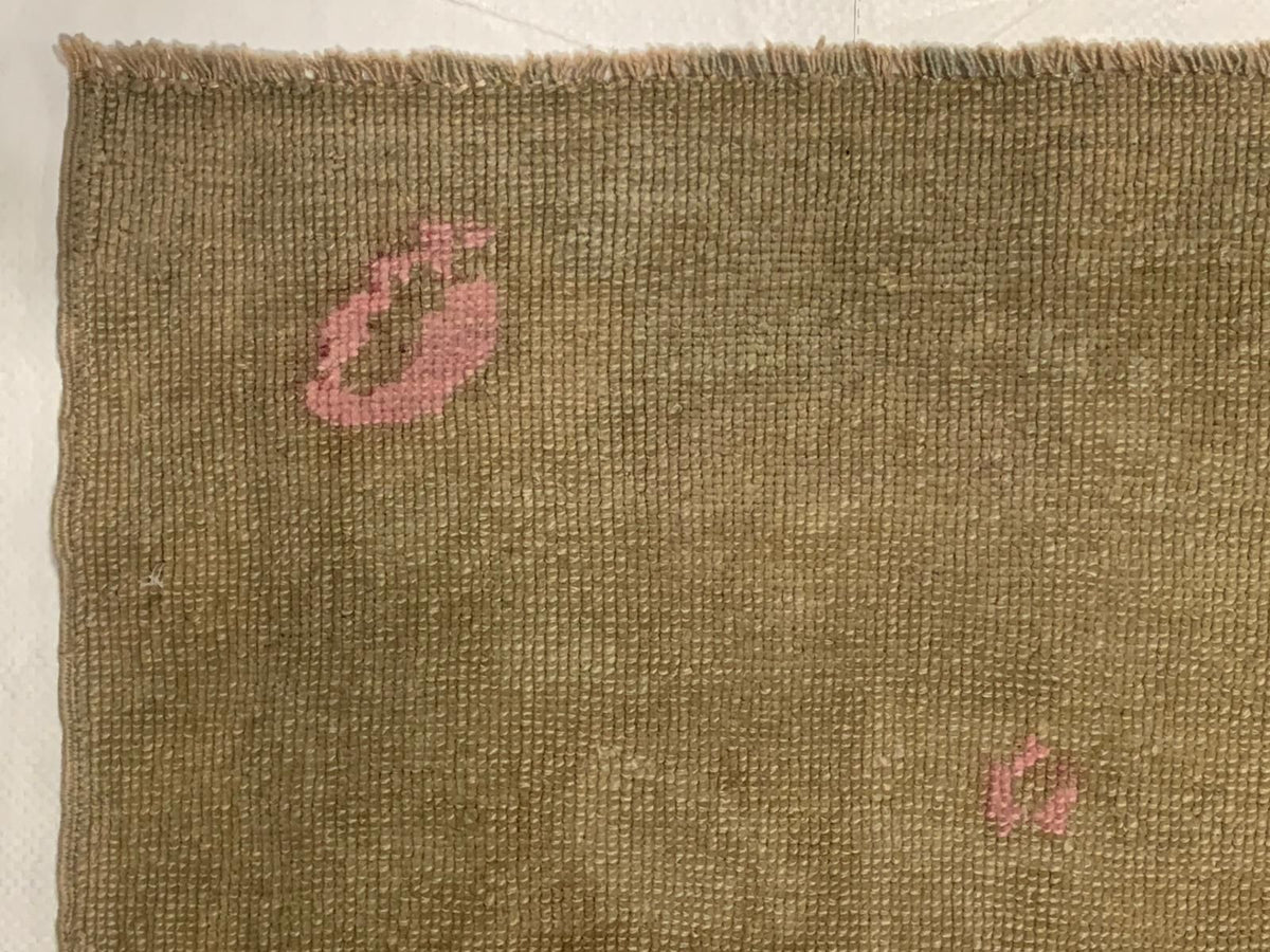 6x8 Ivory and Pink Turkish Tribal Rug