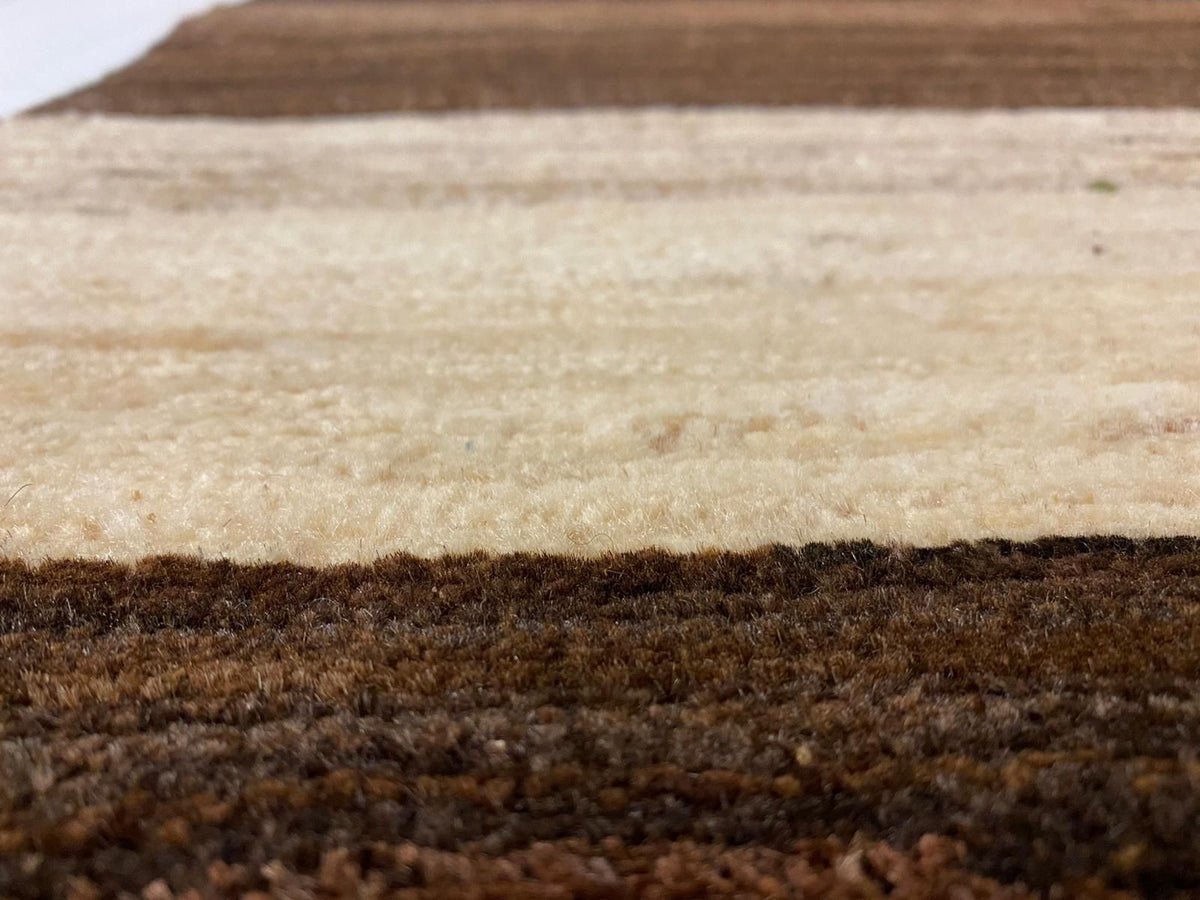 3x8 Brown and Ivory Modern Contemporary Runner