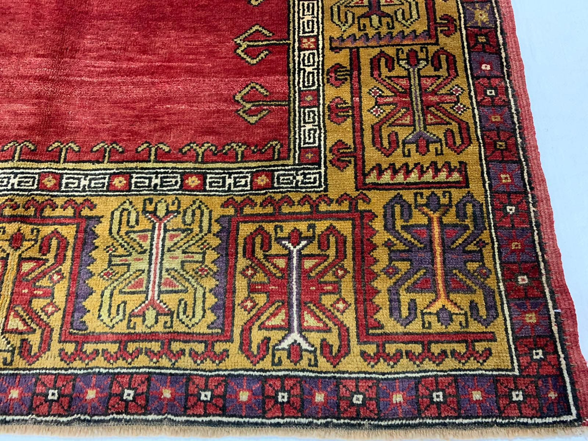 5x10 Red and Gold Turkish Tribal Runner