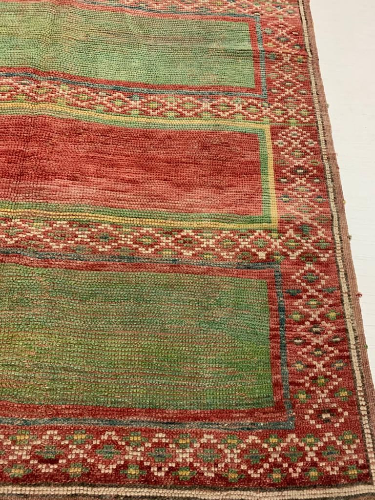 5x8 Red and Green Turkish Tribal Rug