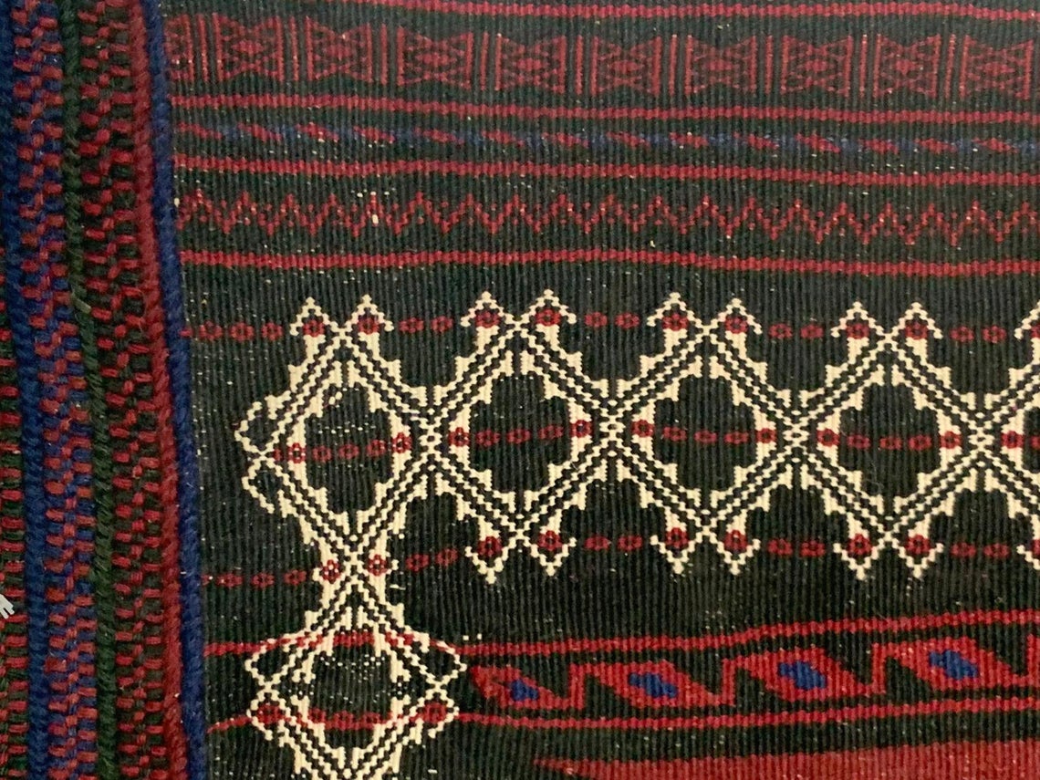 5x5 Red and Green Anatolian Tribal Rug