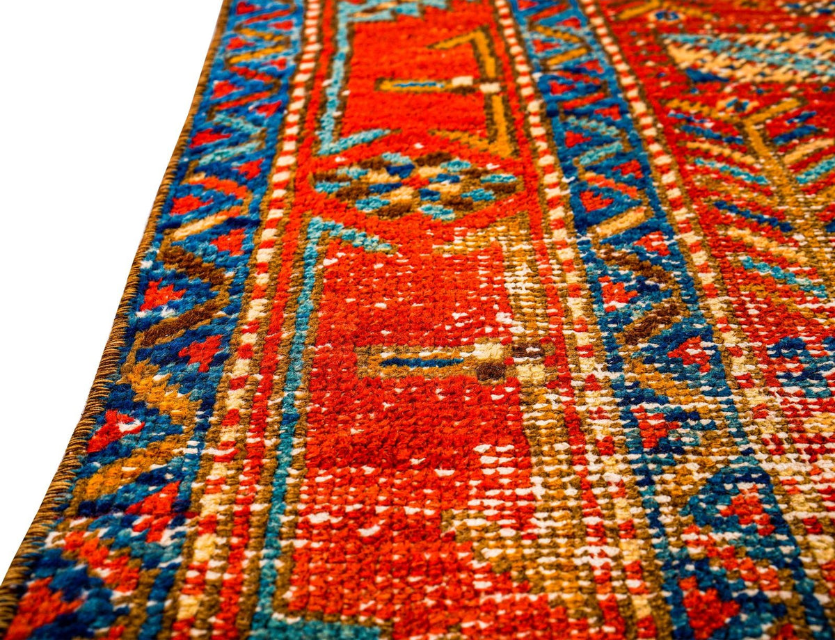 3x11 Red and Navy Persian Runner
