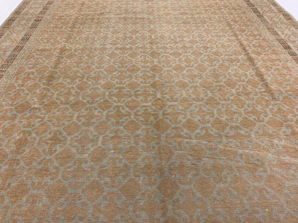 8x10 Brown and Blue Turkish Tribal Rug