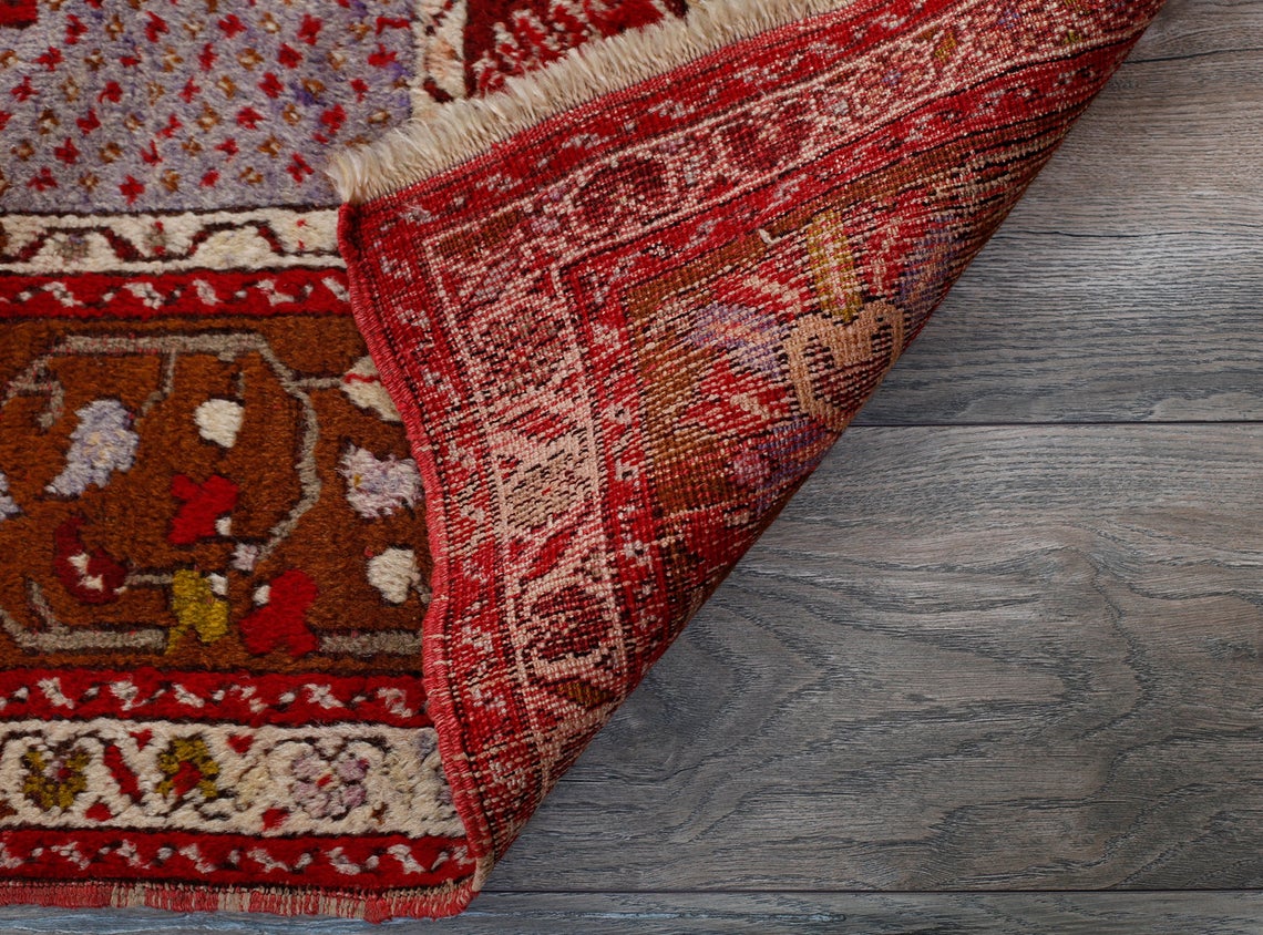 4x5 Red and Brown Turkish Tribal Rug