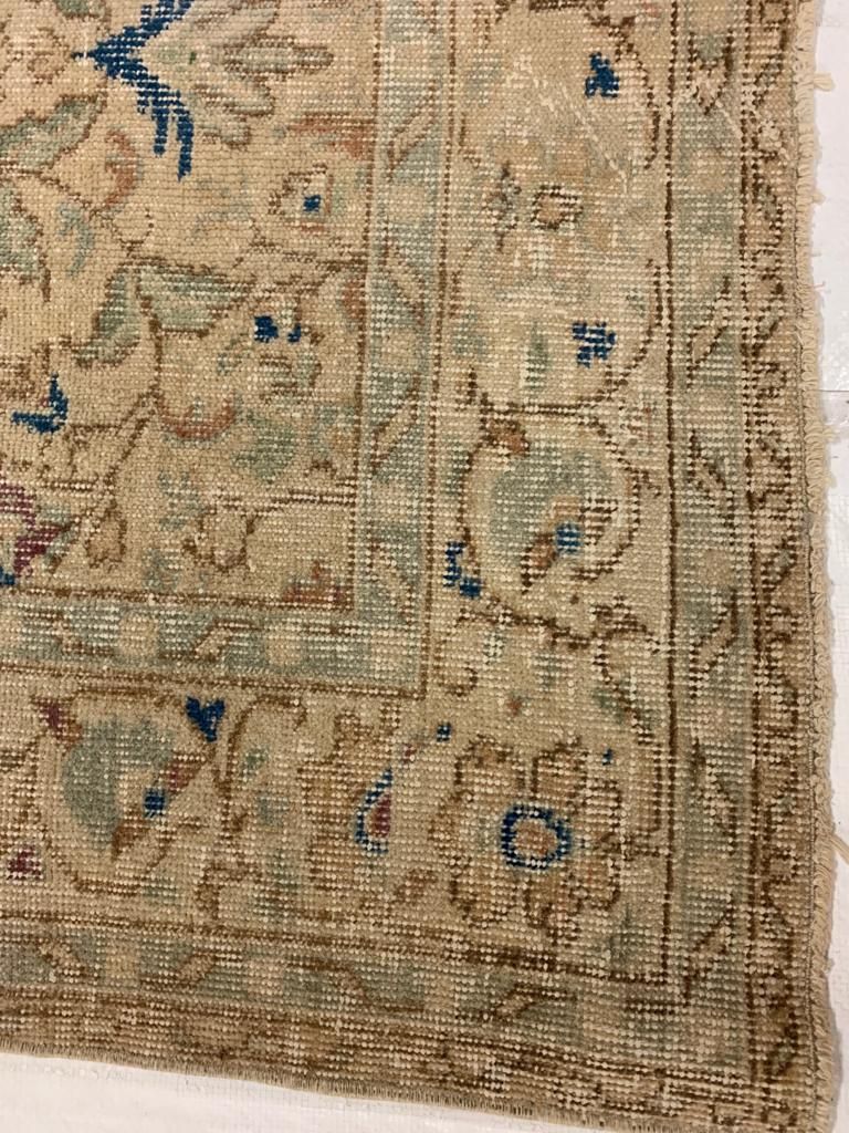 6x11 Green and Ivory Turkish Anatolian Rug