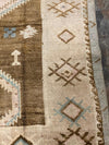 Vintage Handmade 5x11 Brown and Beige Anatolian Turkish Tribal Distressed Area Rug