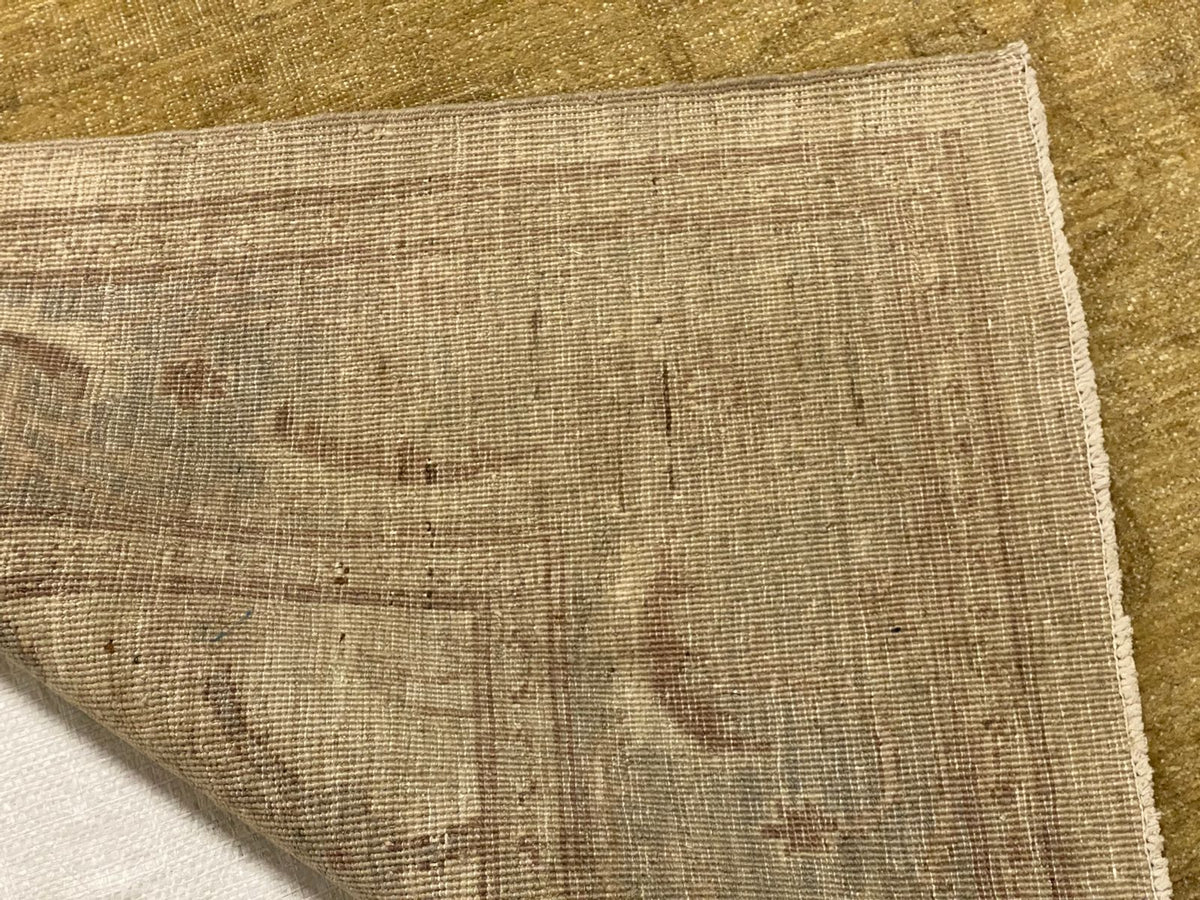 6x9 Beige And Blue Turkish Oushak Rug