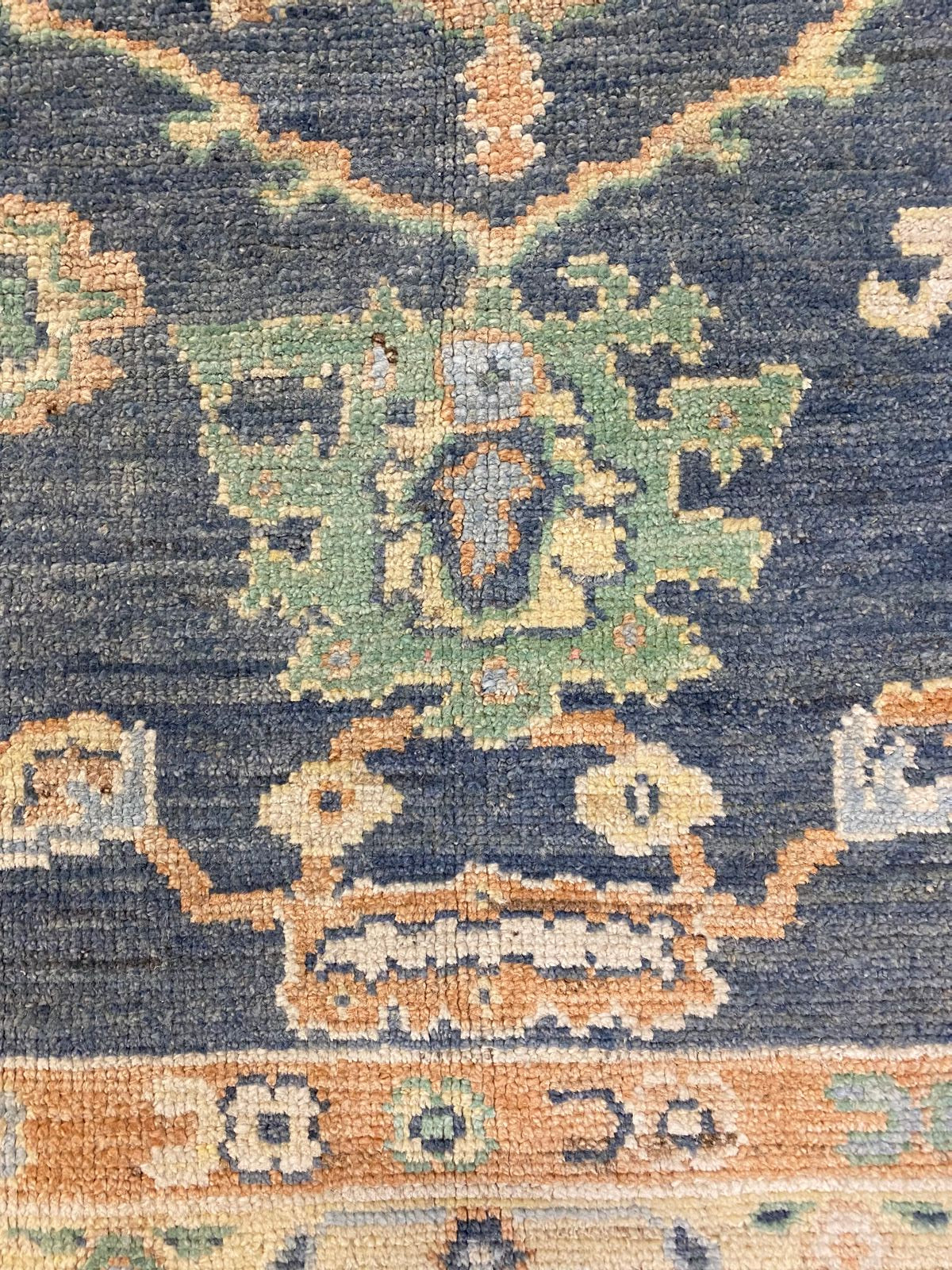 8x10 Blue and Ivory Turkish Oushak Rug