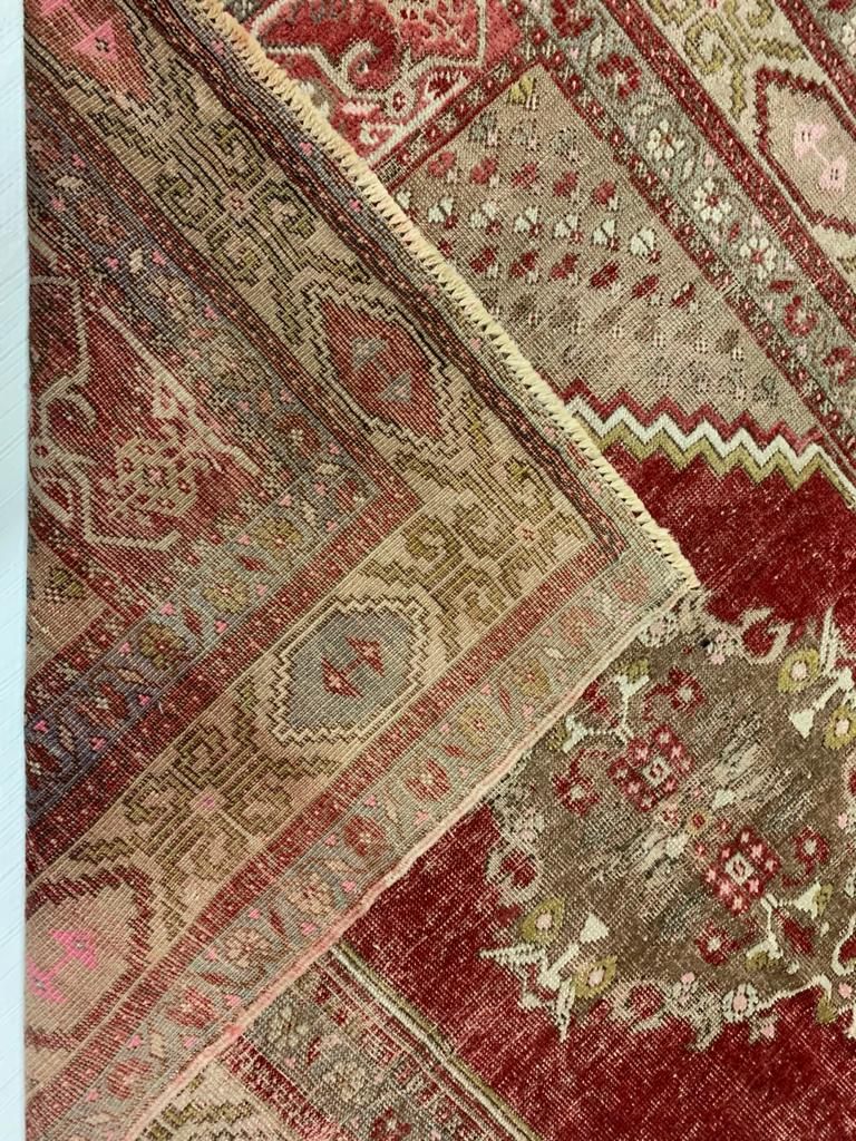3x5 Red and Beige Turkish Tribal Rug