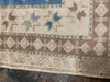 Vintage Handmade 5x8 Blue and Beige Anatolian Turkish Tribal Distressed Area Rug