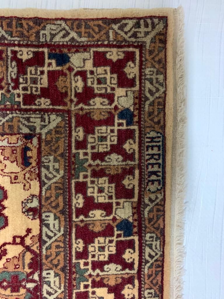 10x13 Gold and Red Turkish Silk Rug