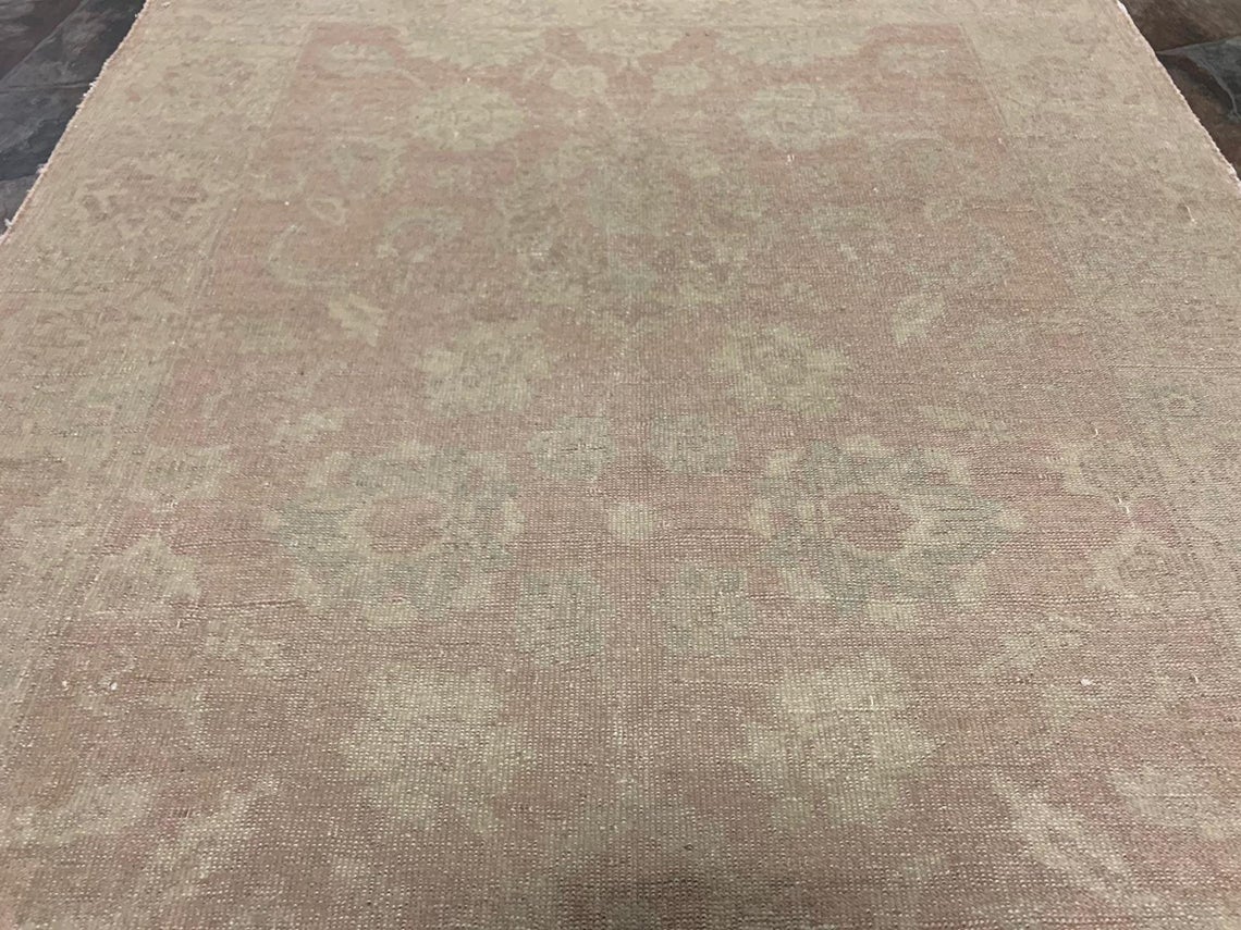 4x6 Ivory and Beige Turkish Oushak Rug