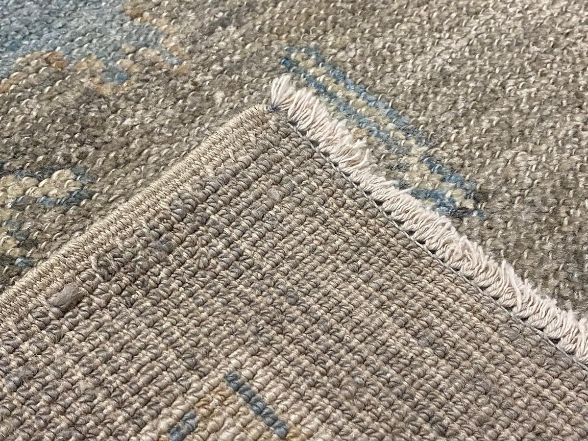 6x9 Gray and Ivory Turkish Oushak Rug