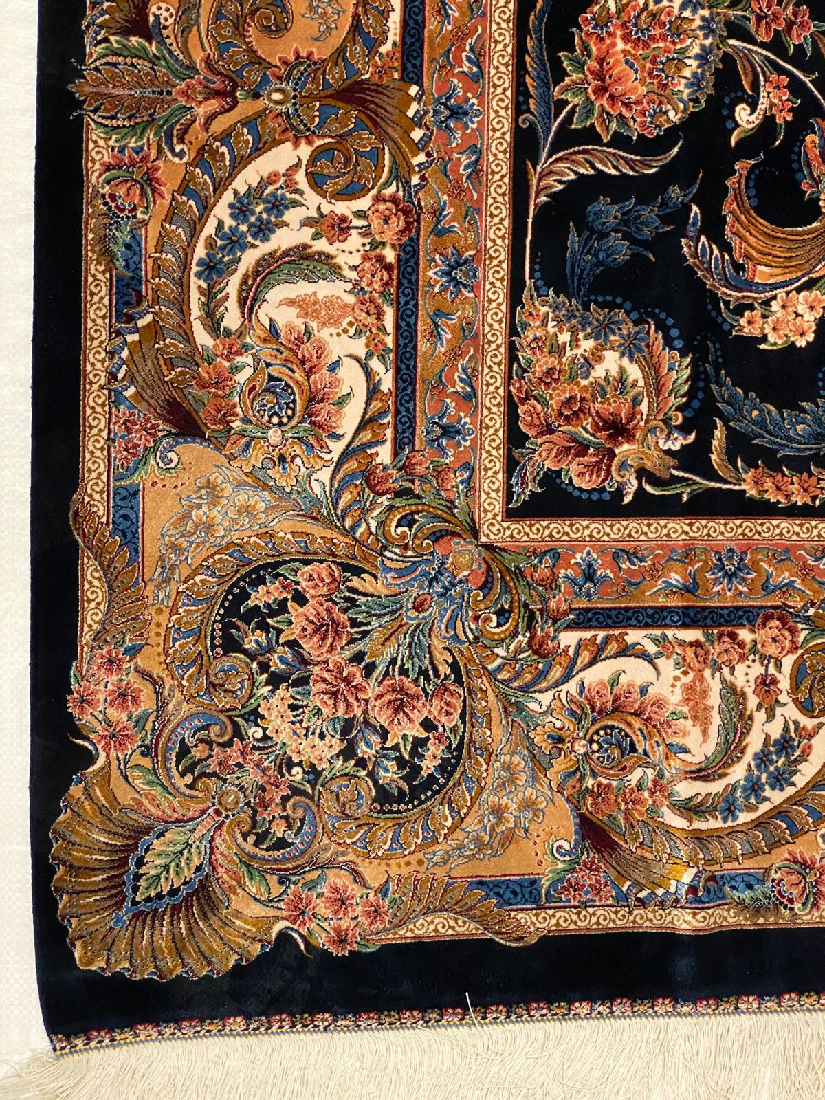 6x10 Navy and Ivory Turkish Antep Rug