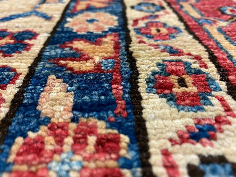 8x11 Beige and Red Kazak Tribal Rug