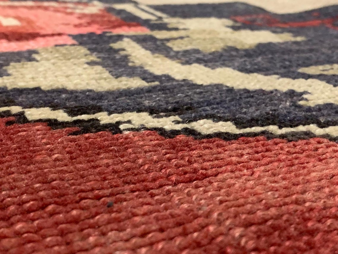 6x9 Red and Gray Turkish Tribal Rug