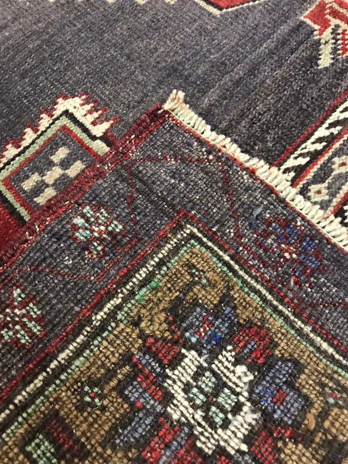 6x10 Purple and Green Turkish Tribal Rug