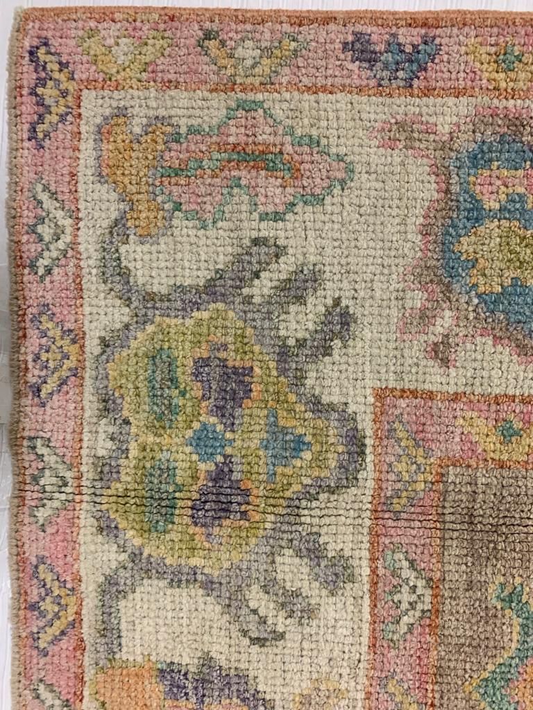 5x7 Brown and Ivory Turkish Oushak Rug