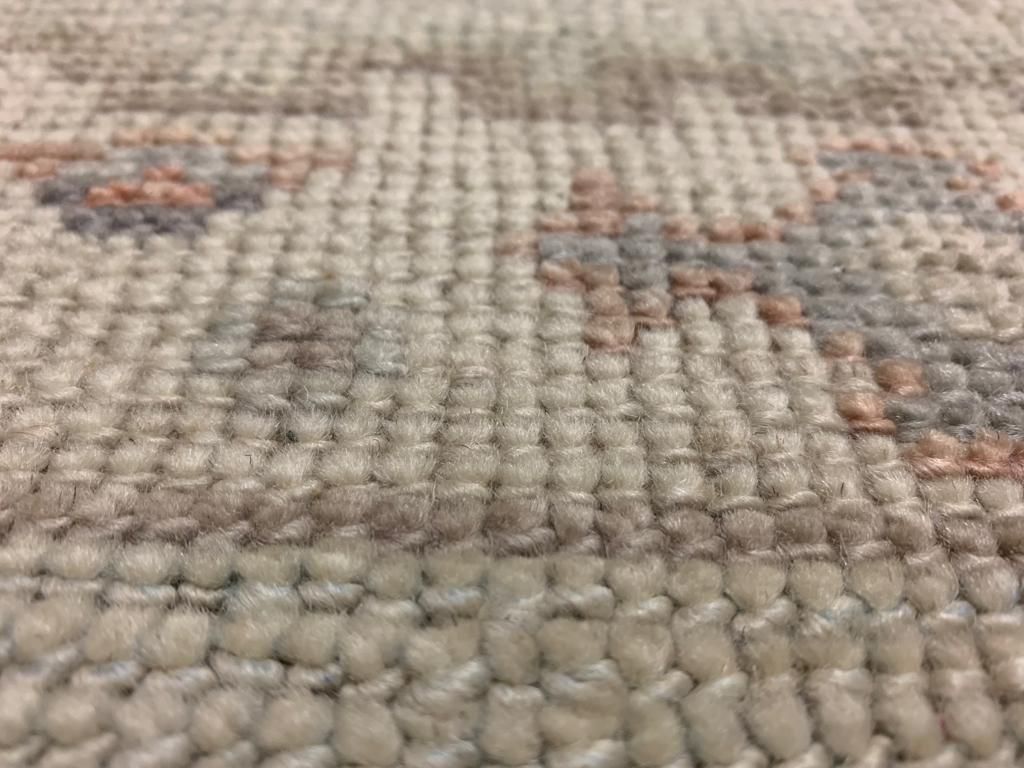 3x12 Light Blue and Beige Turkish Oushak Runner