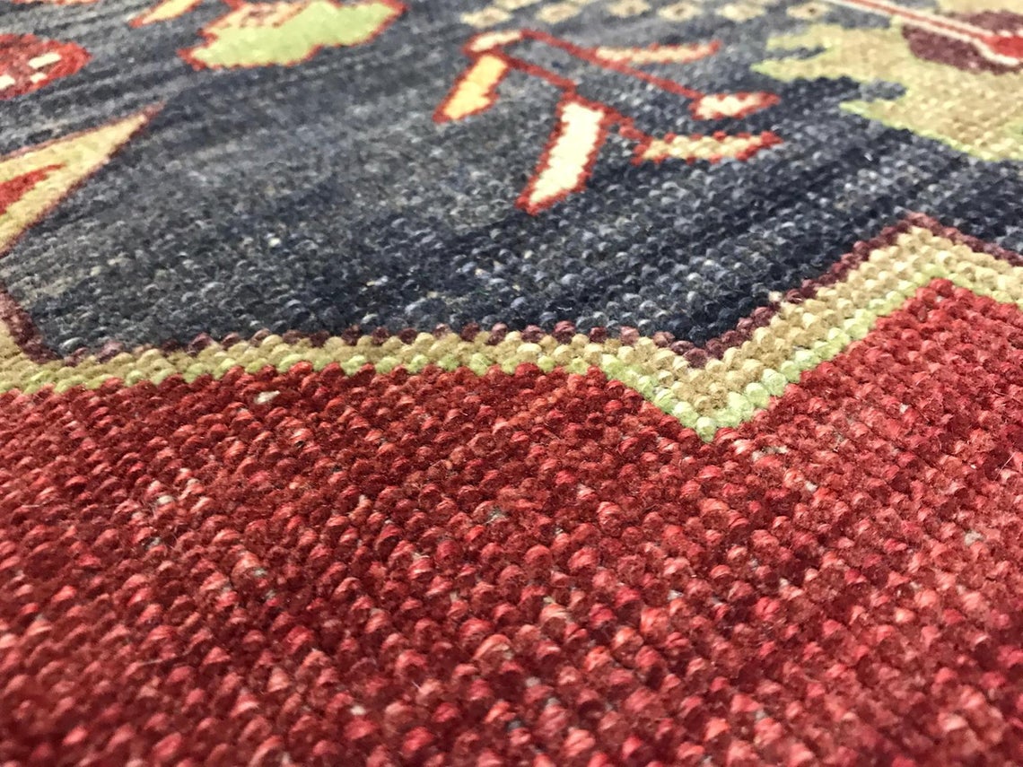 5x9 Red and Purple Turkish Tribal Rug