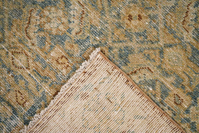 3x13 Beige and Blue Persian Tribal Runner