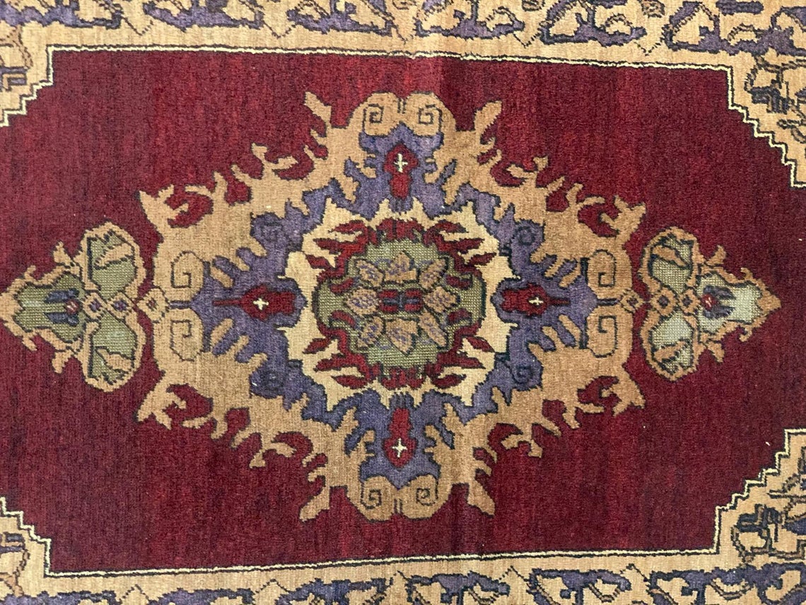 5x7 Red and Beige Turkish Tribal Rug
