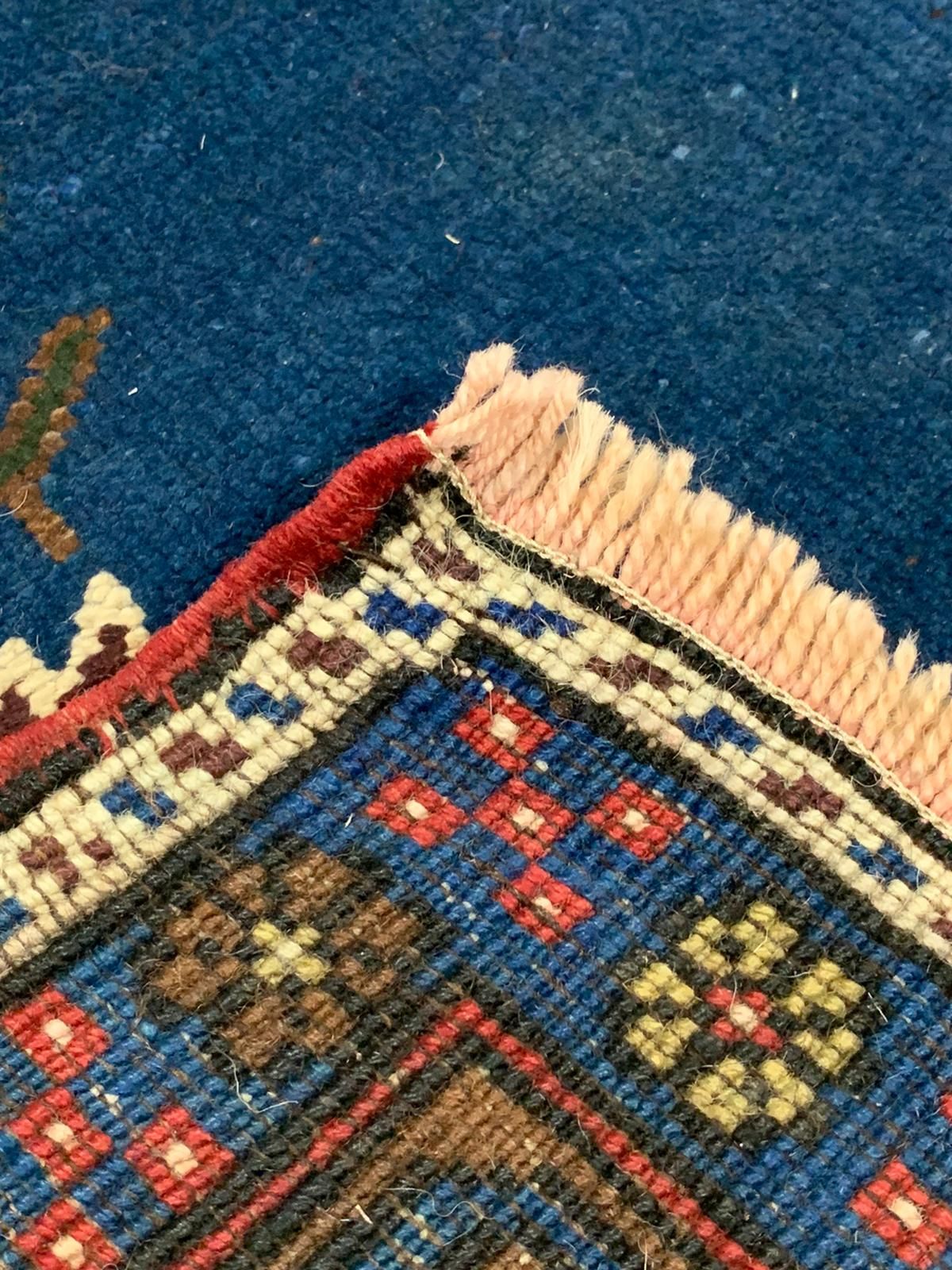 5x8 Red and Navy Turkish Tribal Rug