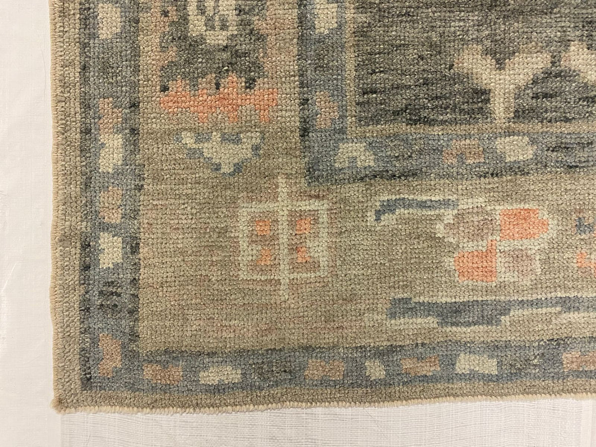 6x8 Gray and Beige Turkish Oushak Rug