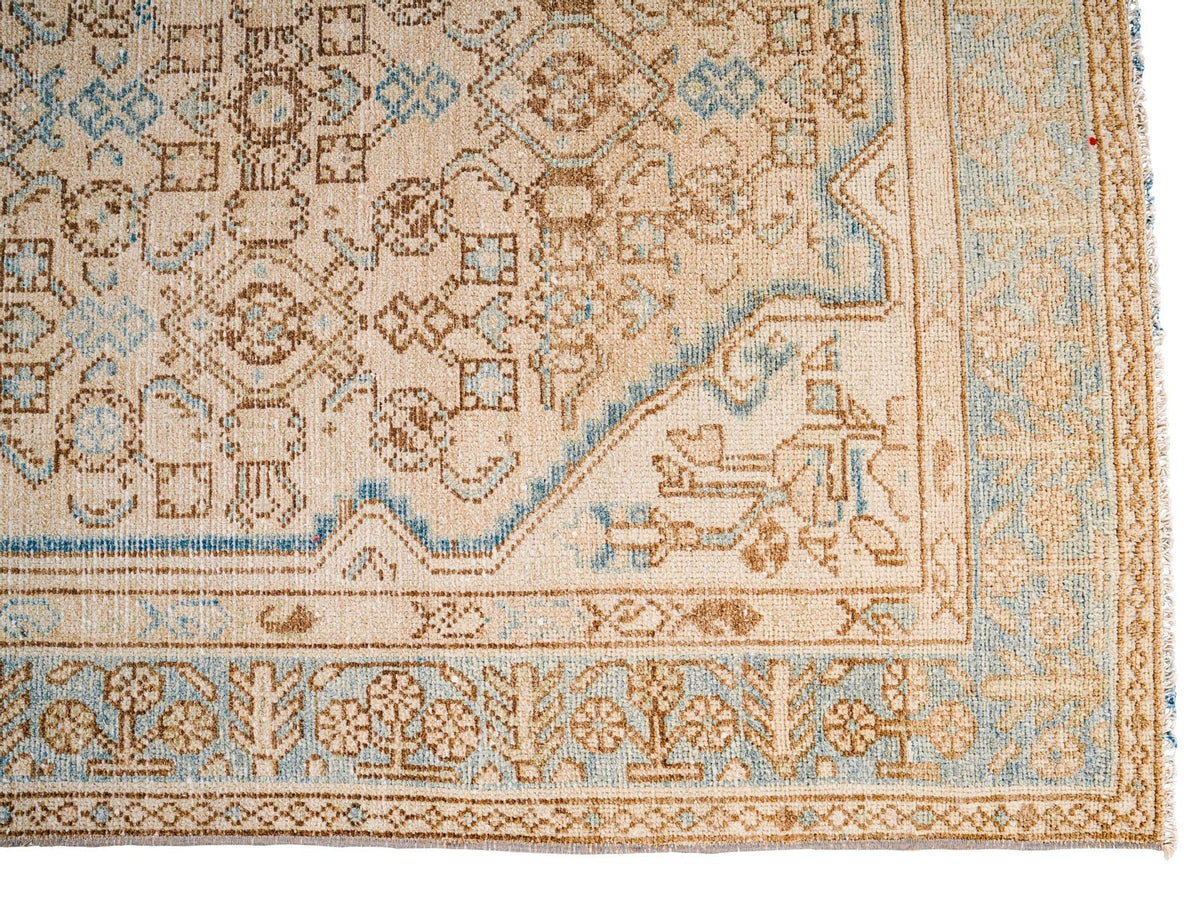 4x7 Beige and Blue Persian Rug
