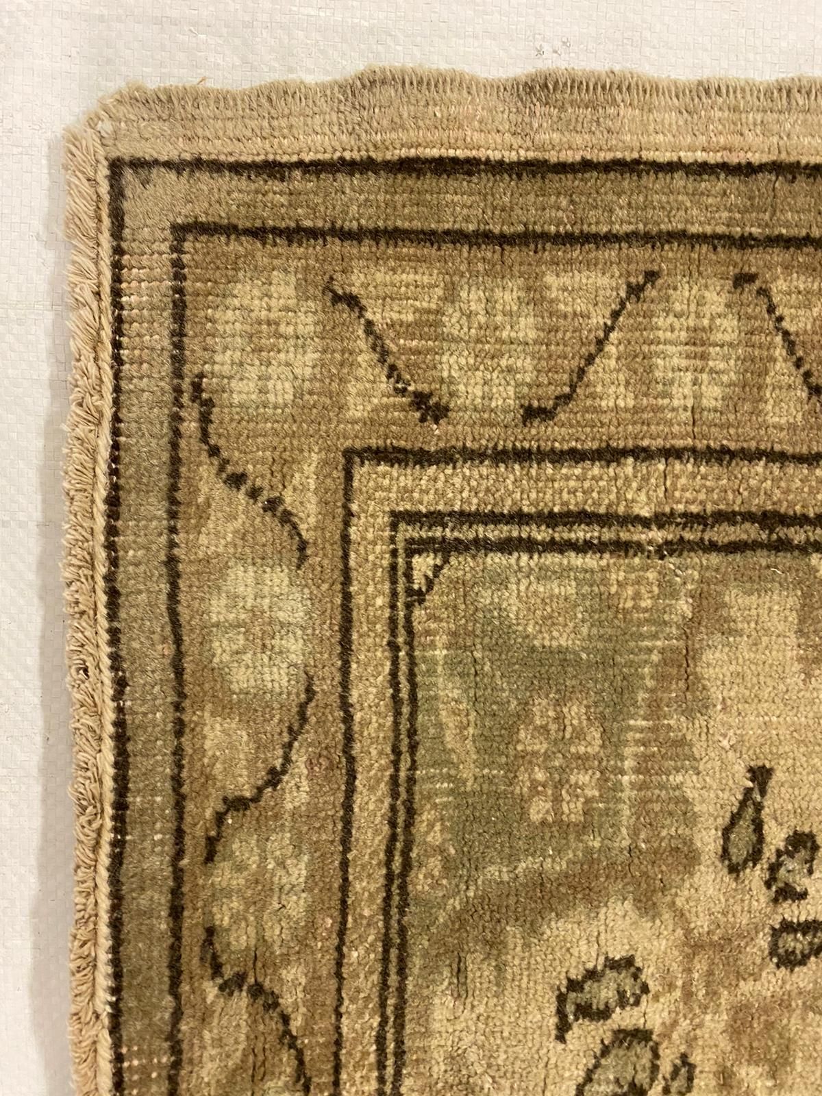 3x12 Ivory and Green Turkish Tribal Runner